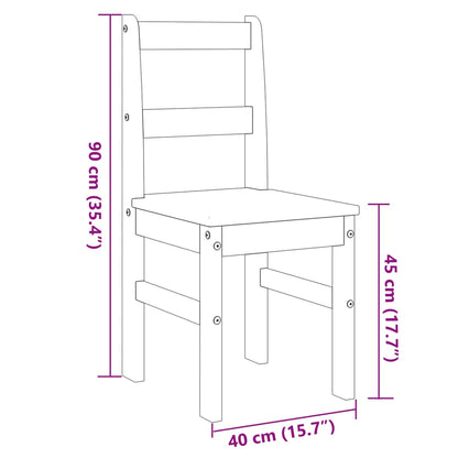 Cadeiras de jantar 2 pcs Panama 40x46x90 cm pinho maciço branco