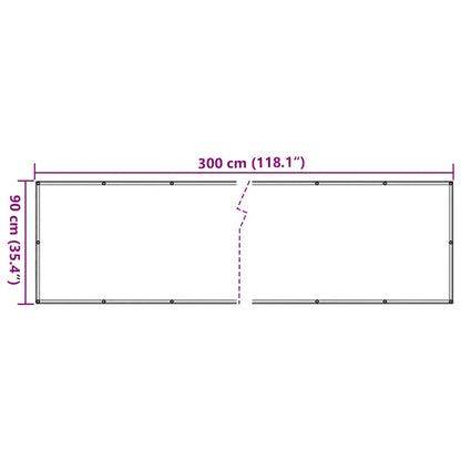 Tela de privacidade para varanda 300x90 cm PVC creme