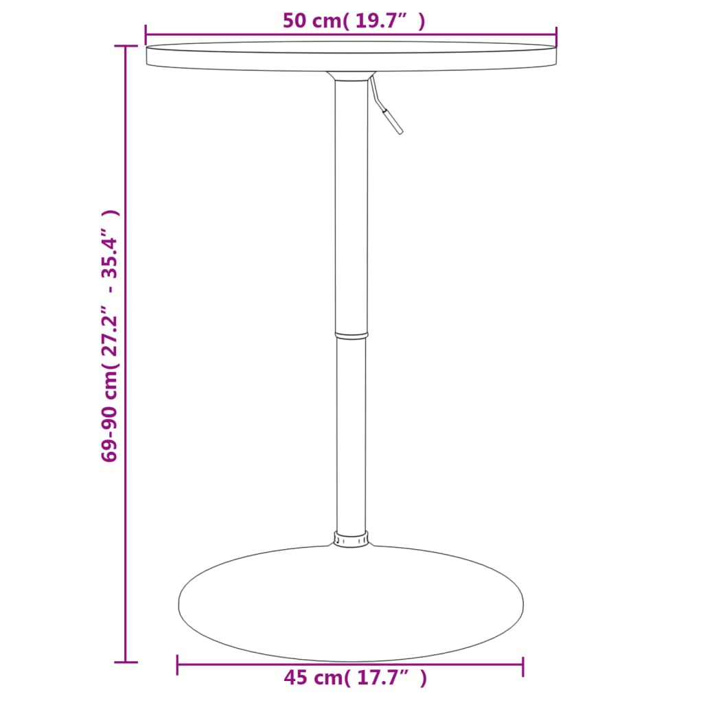 Mesa de bar 50x50x90 cm derivados de madeira/aço cromado branco