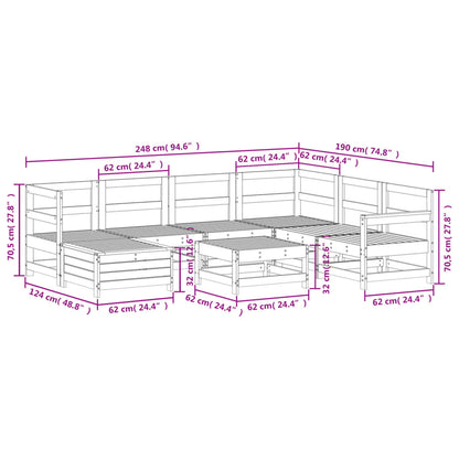 8 pcs conjunto sofás de jardim pinho maciço