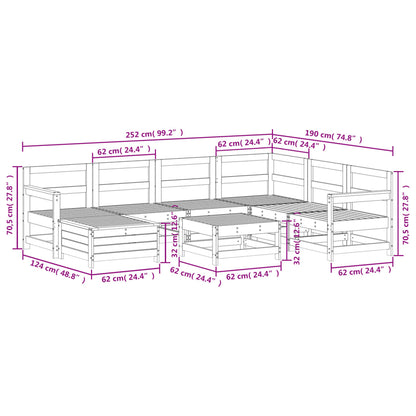 8 pcs conjunto sofás de jardim madeira de pinho impregnada