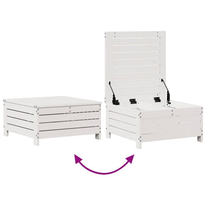 8 pcs conj. lounge de jardim c/ almofadões pinho maciço branco