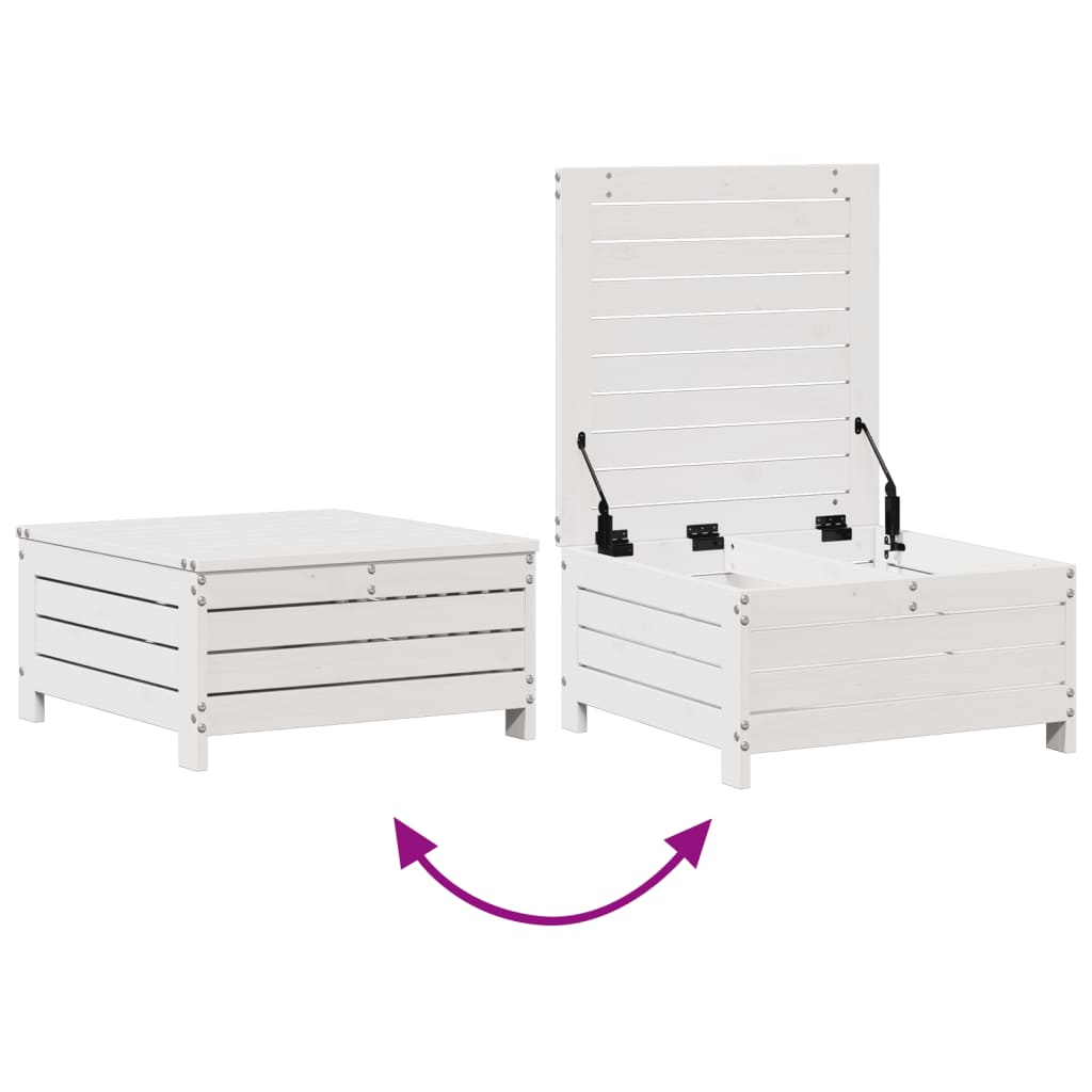 6 pcs conjunto lounge jardim c/ almofadões pinho maciço branco