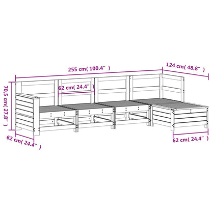 5 pcs conjunto de sofás para jardim madeira de pinho impregnada