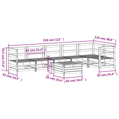 7 pcs conjunto sofás jardim madeira abeto-de-douglas