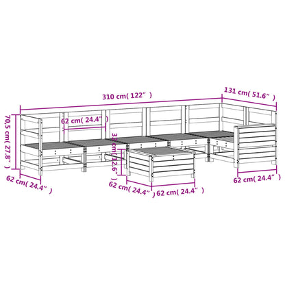 7 pcs conjunto sofás jardim madeira abeto-de-douglas