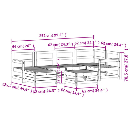 7 pcs conjunto sofás jardim madeira abeto-de-douglas