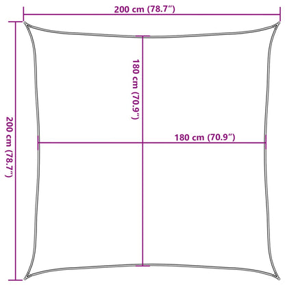 Para-sol estilo vela quadrado 160 g/m² 2x2 m PEAD areia