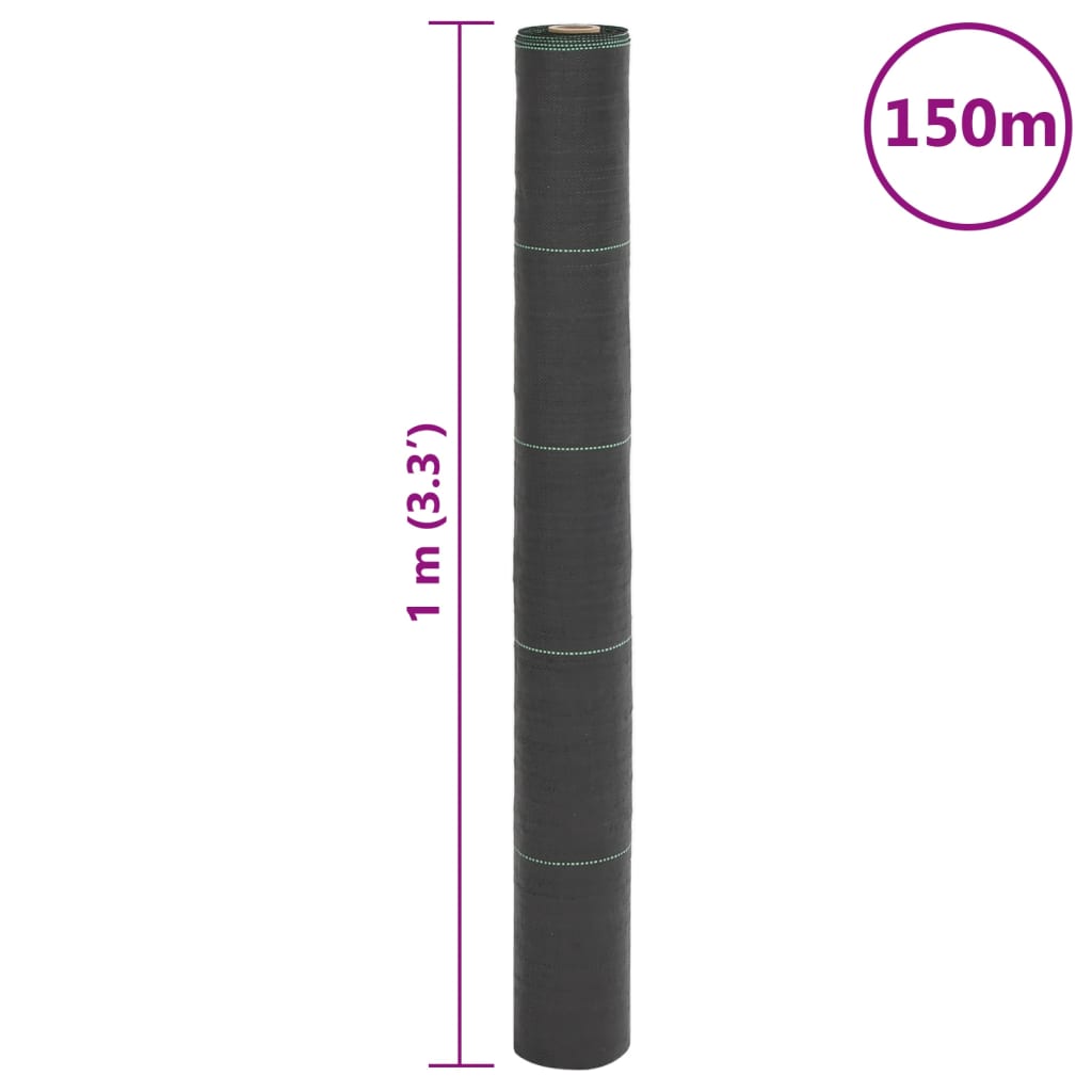 Tela para ervas daninhas 1x150 m PP preto