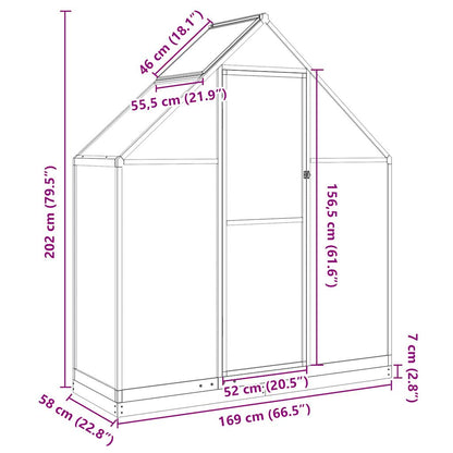 Estufa com estrutura de base 169x58x202 cm alumínio antracite