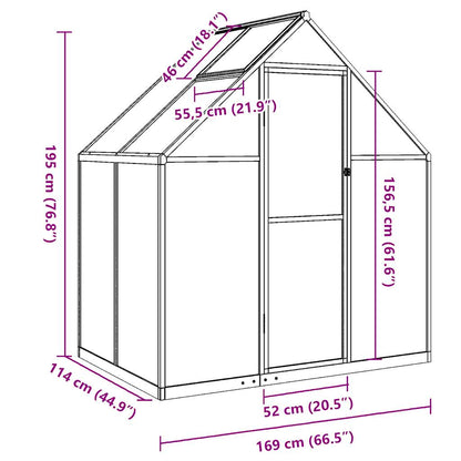 Estufa com estrutura de base 169x114x195 cm alumínio antracite