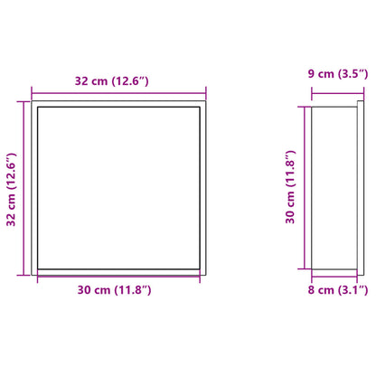 Nicho parede p/ duche 32x32x9 cm aço inoxidável prata escovada