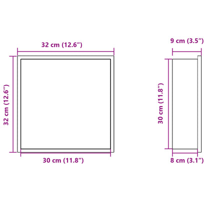 Nicho parede p/ duche 32x32x9 cm aço inoxidável branco mate