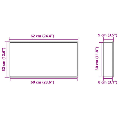 Nicho parede p/ duche 62x32x9 cm aço inoxidável branco mate