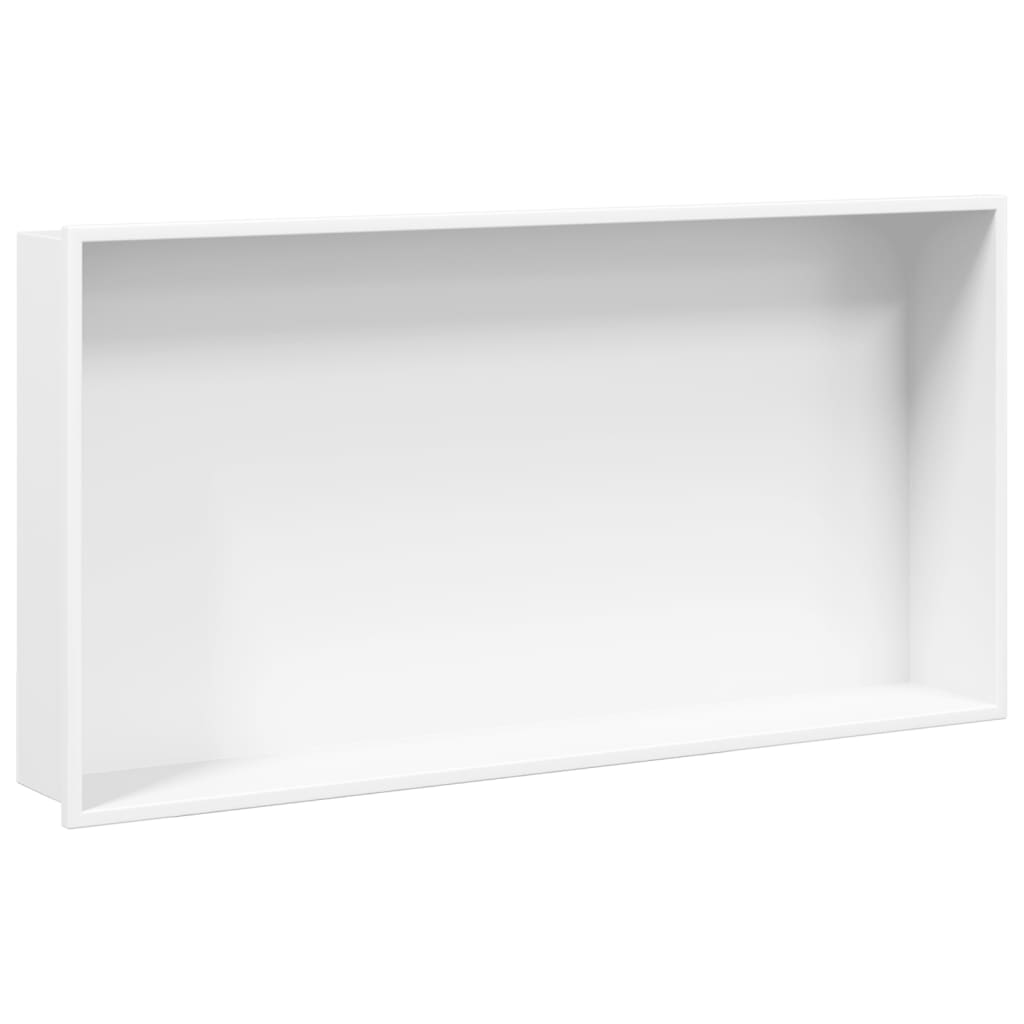 Nicho parede p/ duche 62x32x9 cm aço inoxidável branco mate