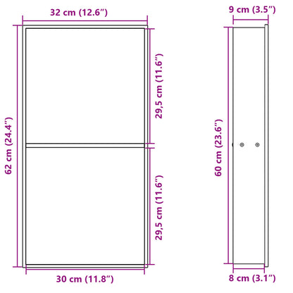 Nicho parede p/ duche 32x62x9 cm aço inoxidável branco mate