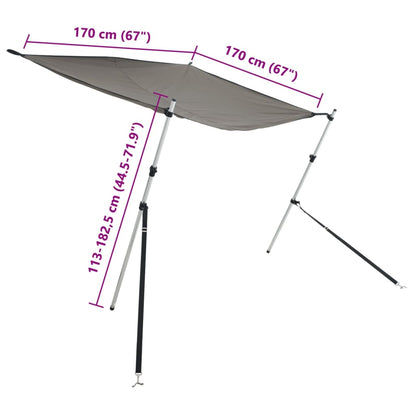 Conj. extensão de toldo em T 170x170x(113-182,5) cm antracite