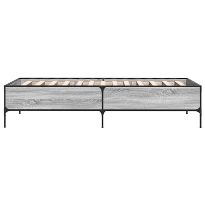 Estrutura cama 100x200 cm derivados madeira/metal cinza sonoma