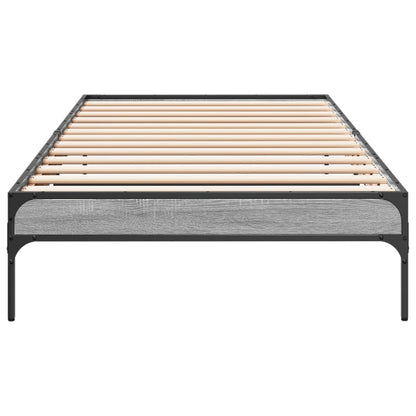 Estrutura cama 100x200 cm derivados madeira/metal cinza sonoma