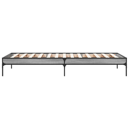 Estrutura cama 100x200 cm derivados madeira/metal cinza sonoma