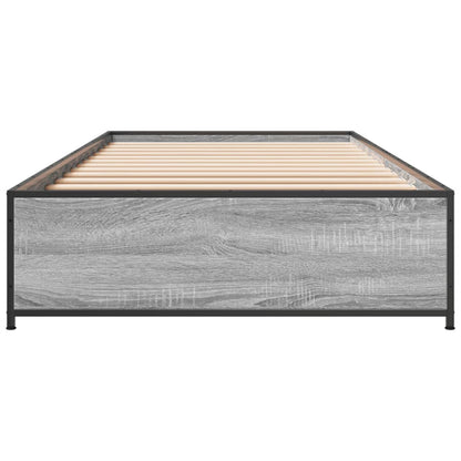 Estrutura cama 100x200 cm derivados madeira/metal cinza sonoma