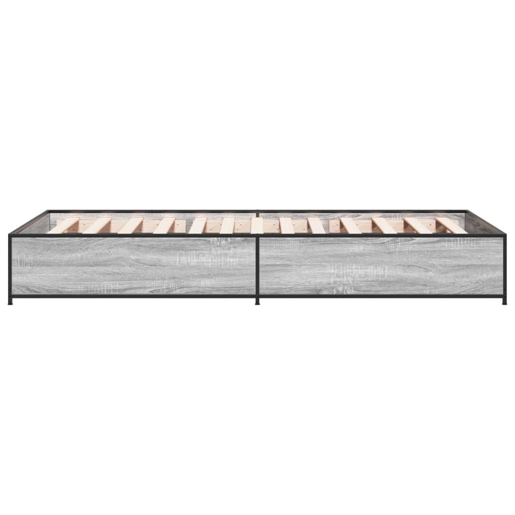 Estrutura cama 100x200 cm derivados madeira/metal cinza sonoma