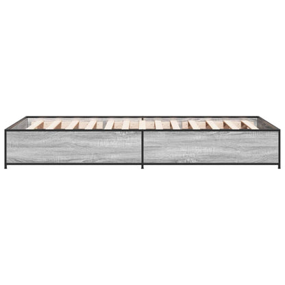 Estrutura cama 100x200 cm derivados madeira/metal cinza sonoma