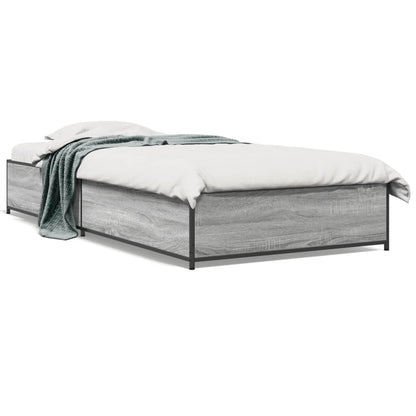 Estrutura cama 100x200 cm derivados madeira/metal cinza sonoma