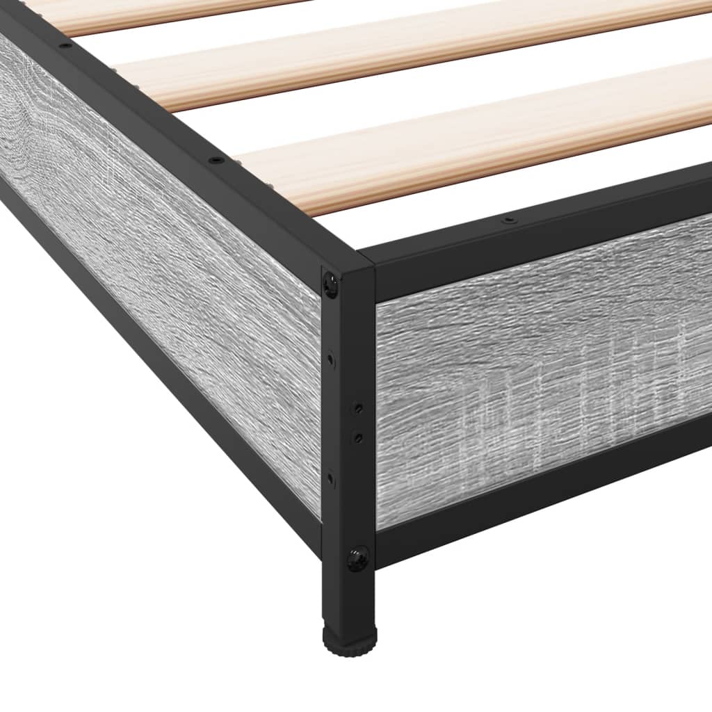 Estrutura cama 100x200 cm derivados madeira/metal cinza sonoma