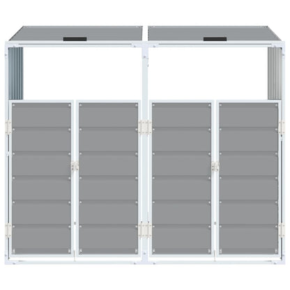 Contentor c/ rodas dois caixotes lixo 144x81x113cm aço cinzento