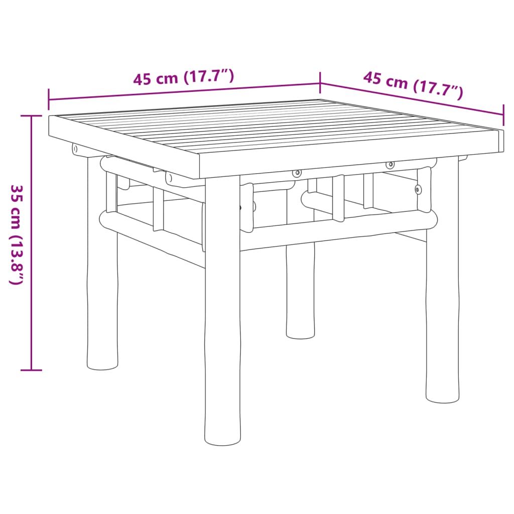 Mesa de centro 45x45x35 cm bambu