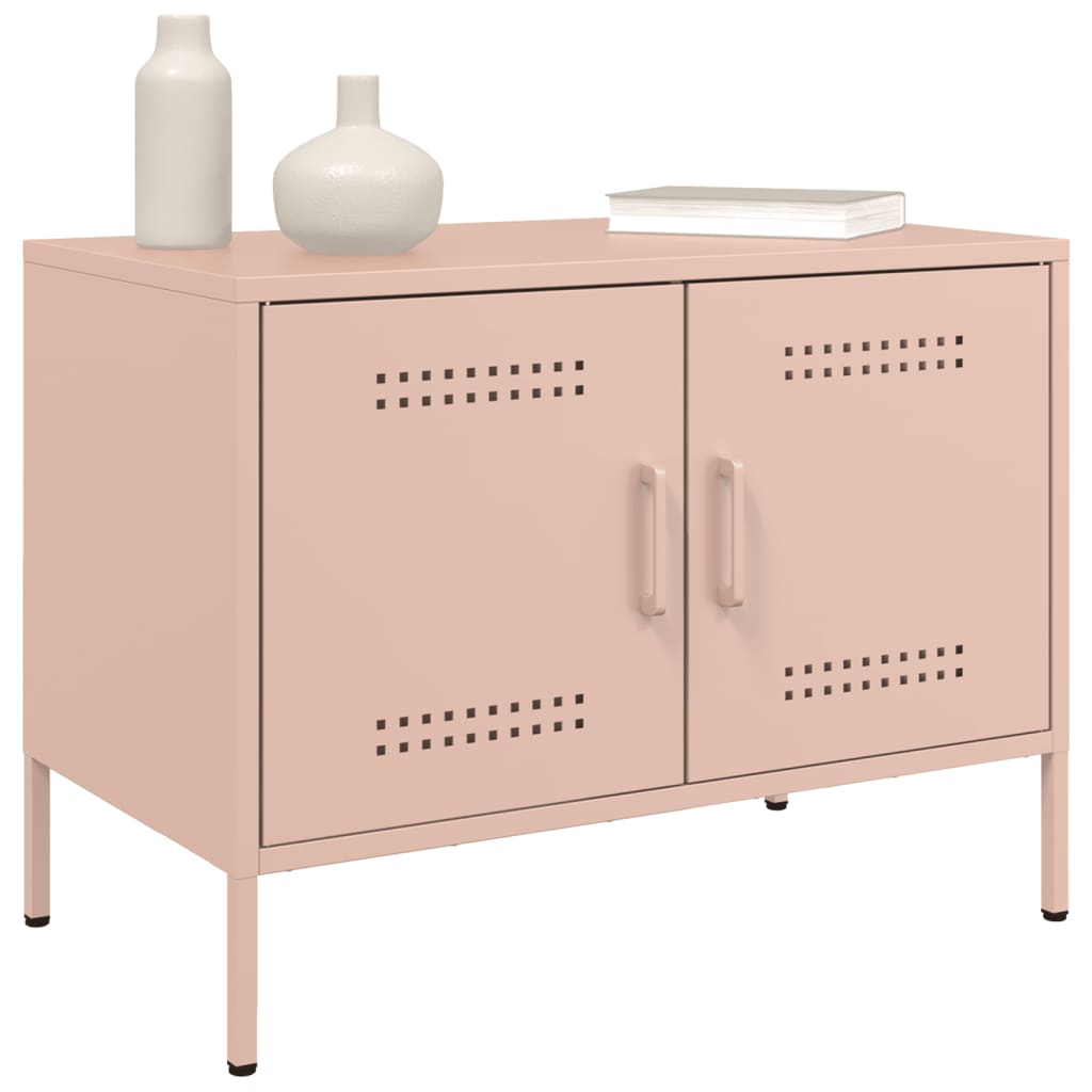 Móveis de TV 2 pcs 68x39x50,5 cm aço rosa