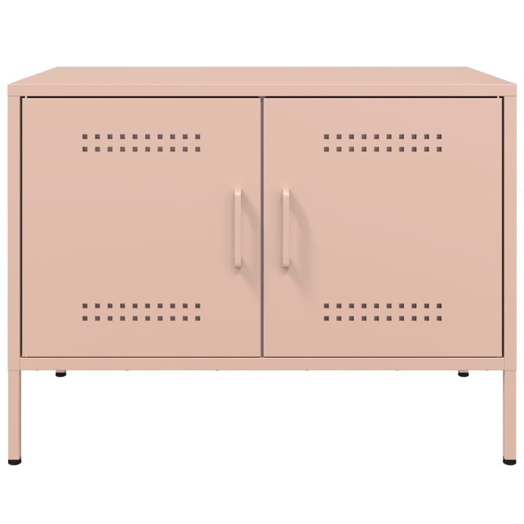 Móveis de TV 2 pcs 68x39x50,5 cm aço rosa