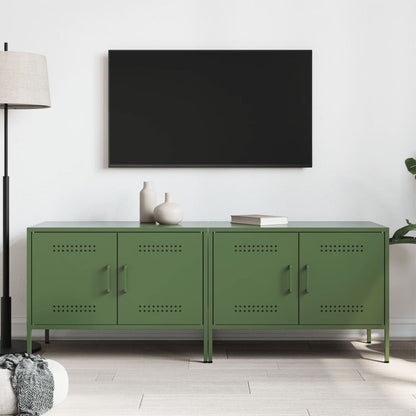 Móveis de TV 2 pcs 68x39x50,5 cm aço verde-azeitona