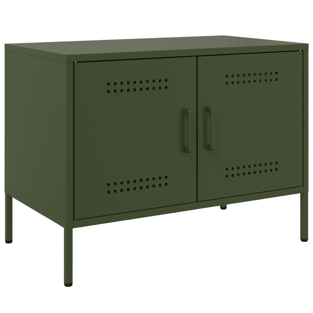 Móveis de TV 2 pcs 68x39x50,5 cm aço verde-azeitona