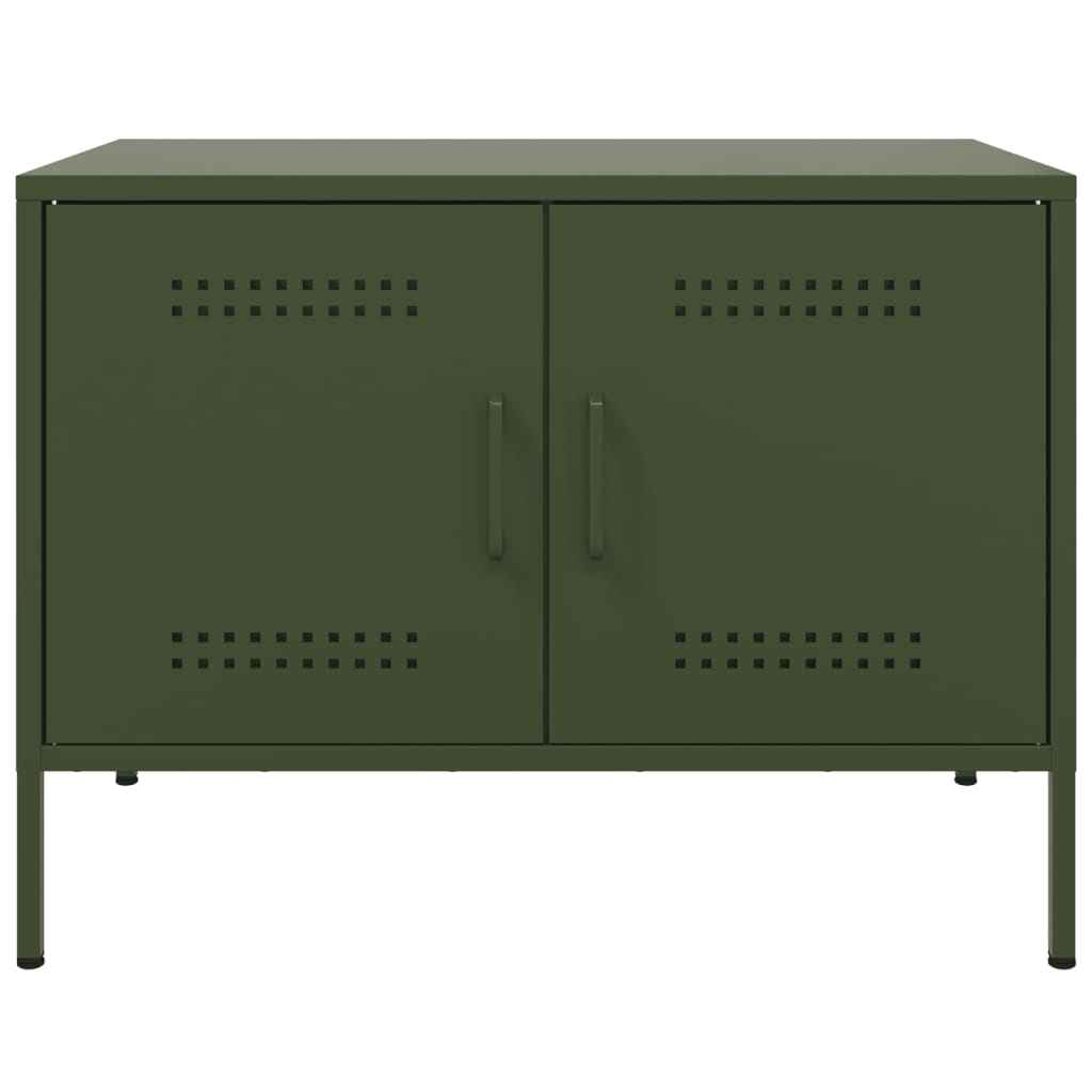 Móveis de TV 2 pcs 68x39x50,5 cm aço verde-azeitona