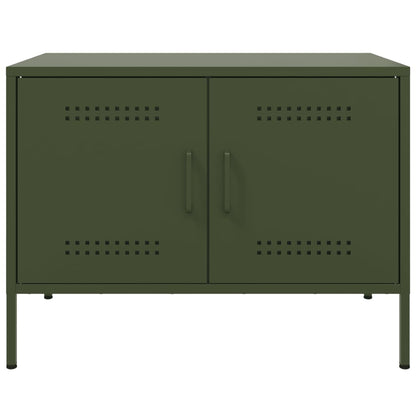 Móveis de TV 2 pcs 68x39x50,5 cm aço verde-azeitona