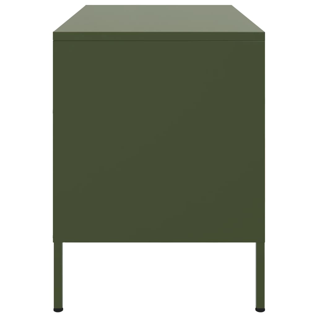 Móveis de TV 2 pcs 68x39x50,5 cm aço verde-azeitona