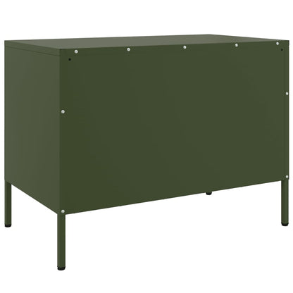 Móveis de TV 2 pcs 68x39x50,5 cm aço verde-azeitona