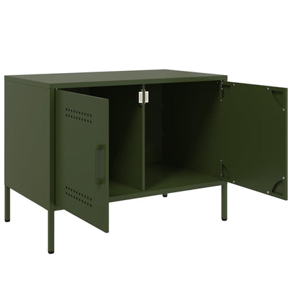 Móveis de TV 2 pcs 68x39x50,5 cm aço verde-azeitona