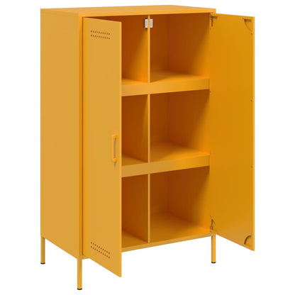 Aparador alto 68x39x113 cm aço amarelo mostarda