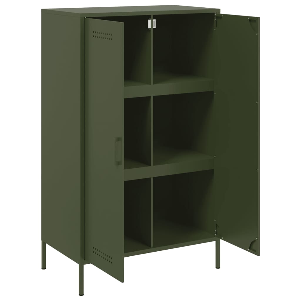 Aparador alto 68x39x113 cm aço verde azeitona