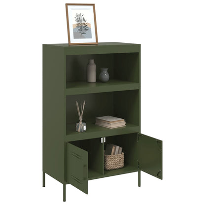 Aparador alto 68x39x113 cm aço verde azeitona