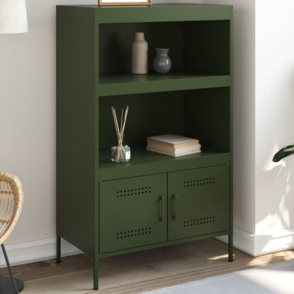 Aparador alto 68x39x113 cm aço verde azeitona