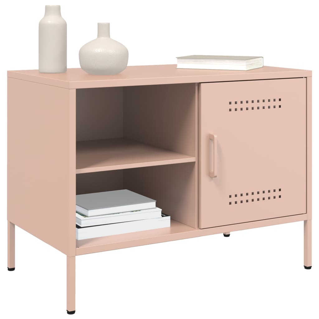 Móveis de TV 2 pcs 68x39x50,5 cm aço rosa