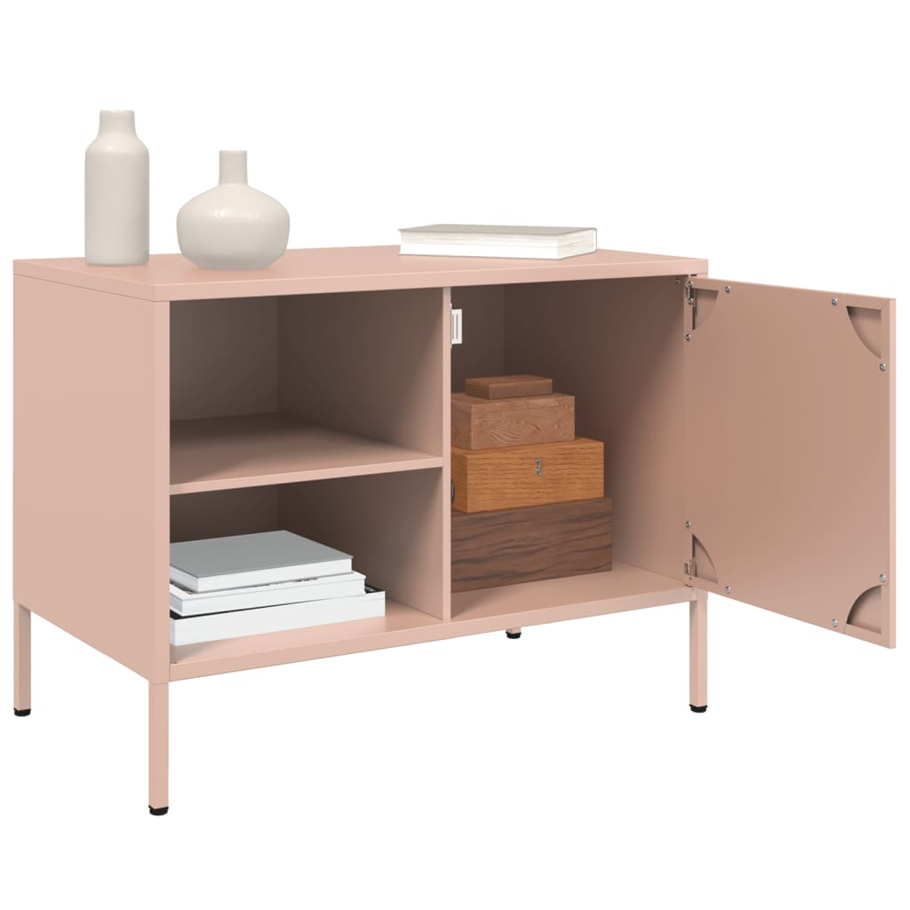 Móveis de TV 2 pcs 68x39x50,5 cm aço rosa