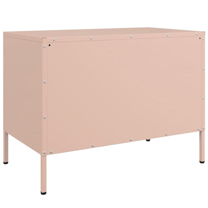 Móveis de TV 2 pcs 68x39x50,5 cm aço rosa