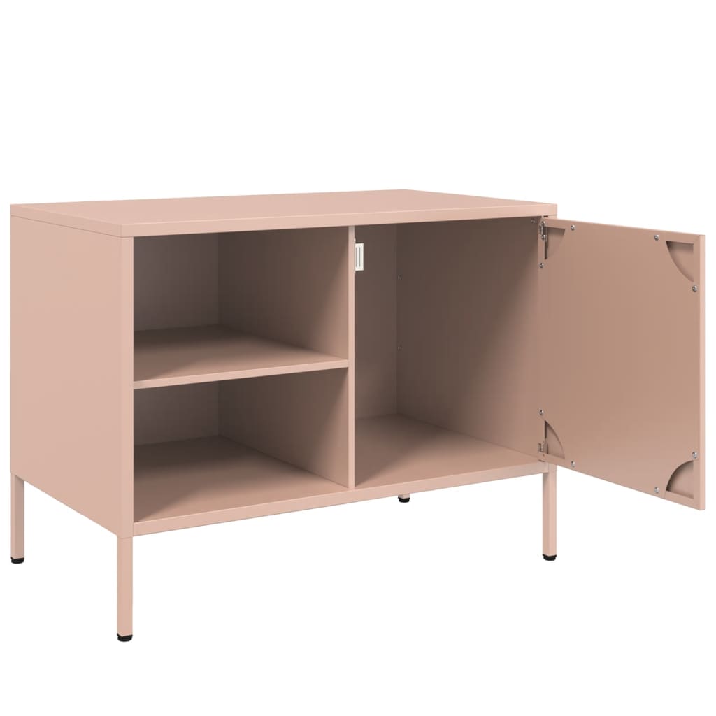 Móveis de TV 2 pcs 68x39x50,5 cm aço rosa