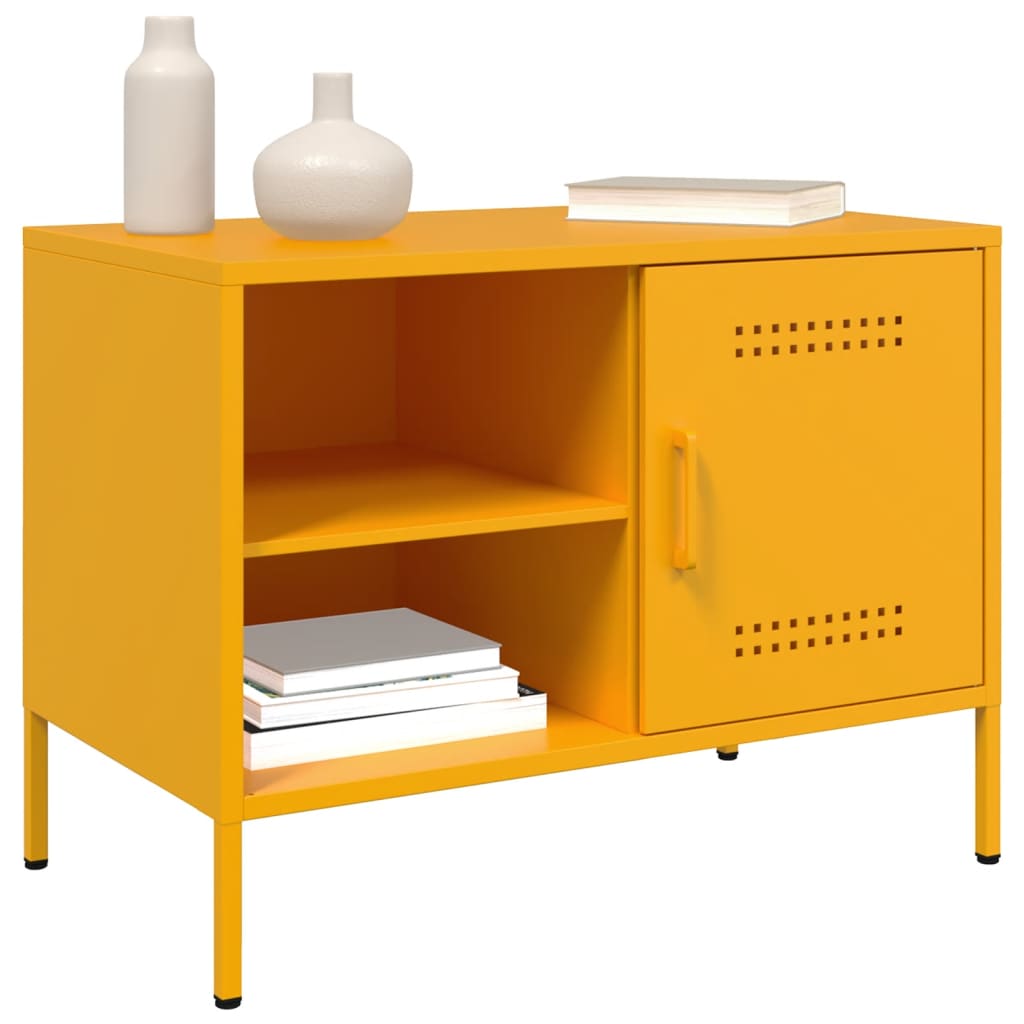 Móveis de TV 2 pcs 68x39x50,5 cm aço amarelo mostarda