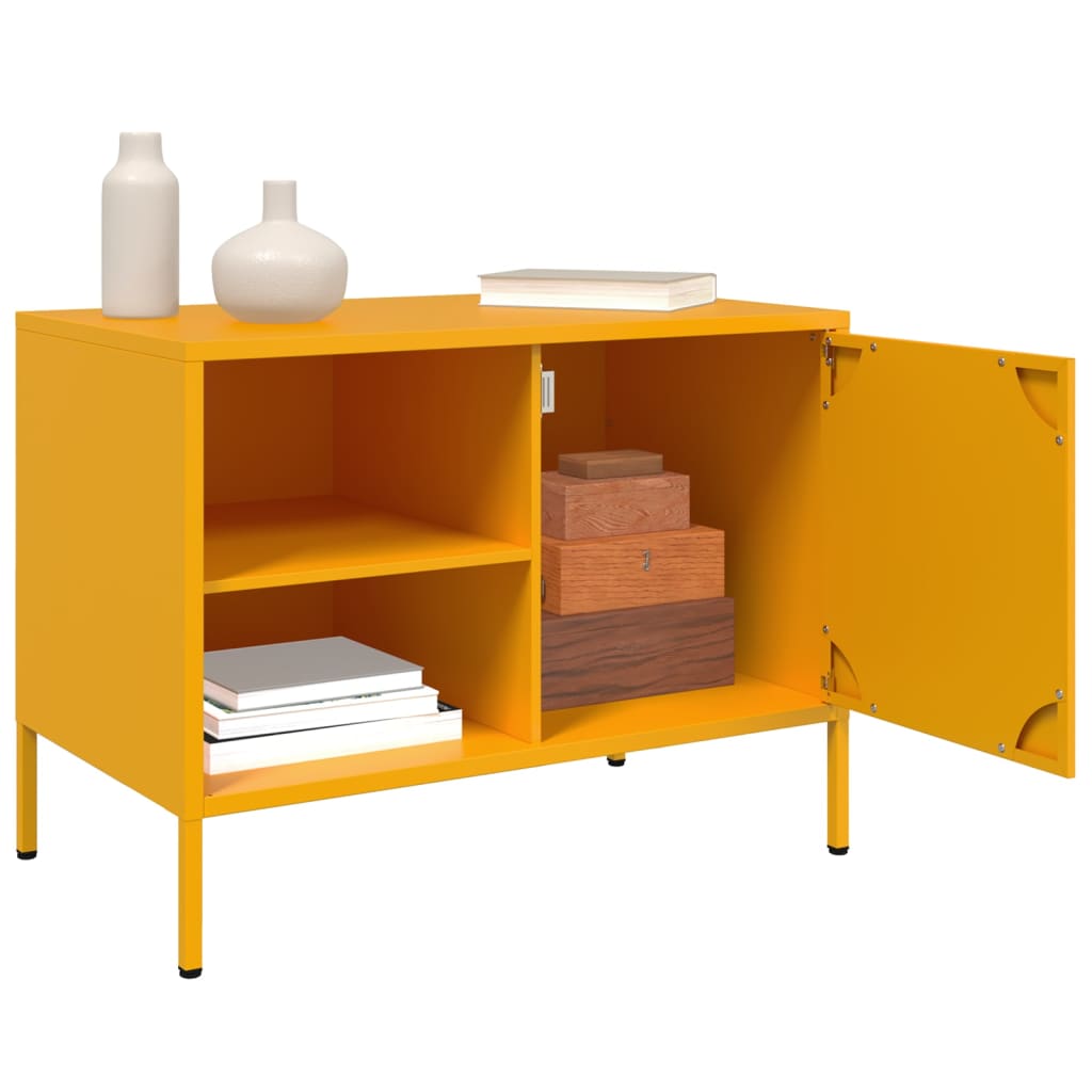 Móveis de TV 2 pcs 68x39x50,5 cm aço amarelo mostarda